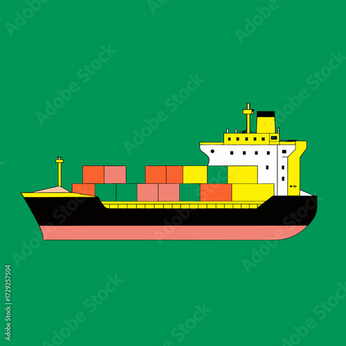 cargo ship in the sea, Eps file. 
