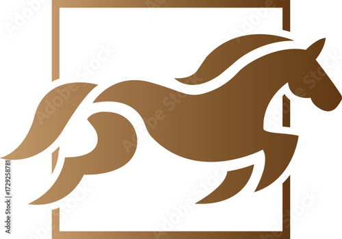 Running Horse Animal Logo Design Icon Vector Template