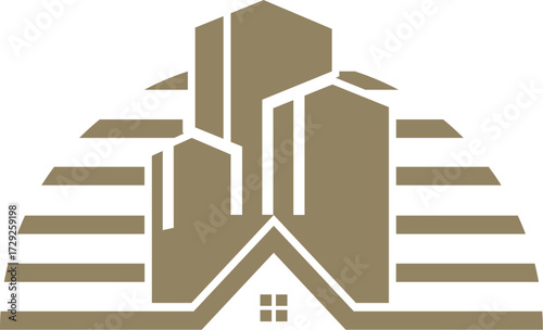 Urban Real Estate Skyline Building Vector Icon Logo Template Modern Design