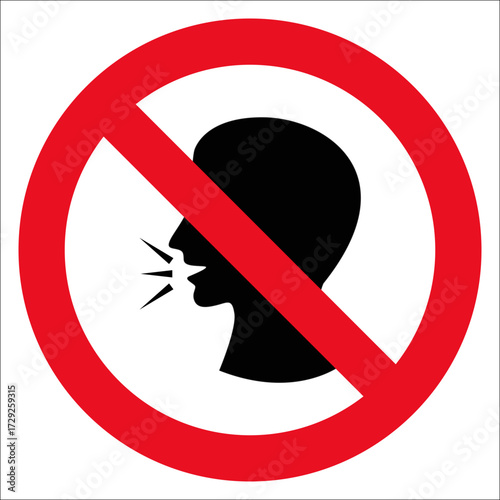 No talking sign with red circle Vector