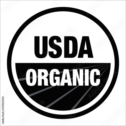 USDA organic certification label for food products Vector