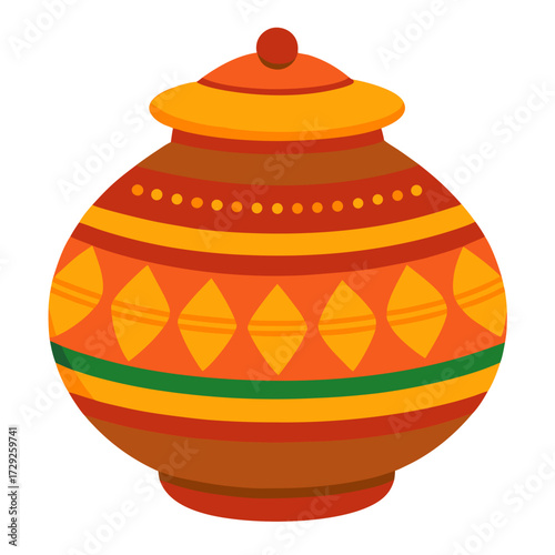 Decorative clay pot with lid