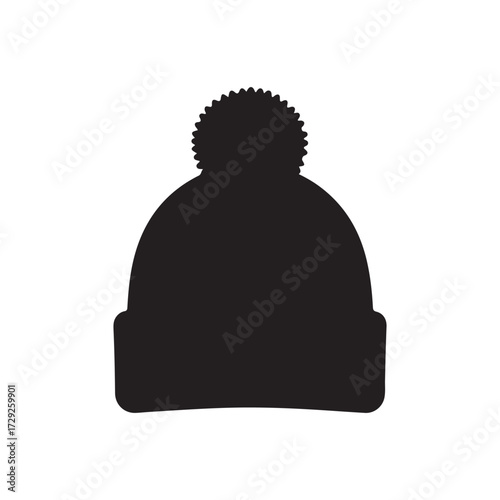Bobble hat silhouette vector illustration design on white background.
