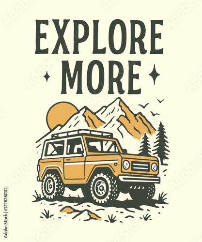 design vintage retro tshirts with handdrawn illustrations and outdoor clothing