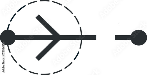 Abstract electrical circuit symbol vector illustration, technical schematic diagram element isolated on white