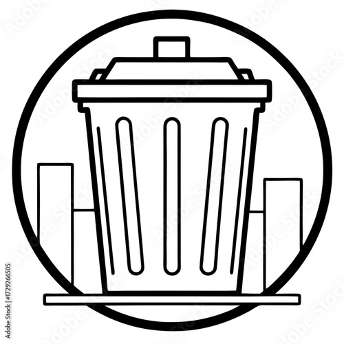 Trash Can Icon, a Line Art Vector Symbol for Delete, Garbage, and Waste