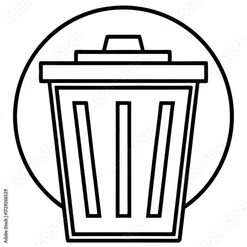 Trash Can Icon, a Line Art Vector Symbol for Delete, Garbage, and Waste