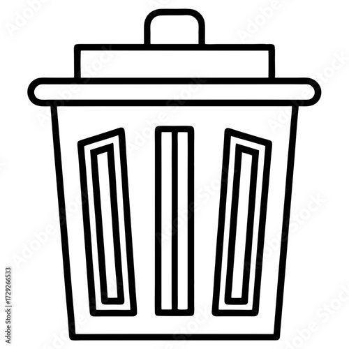 Trash Can Icon, a Line Art Vector Symbol for Delete, Garbage, and Waste