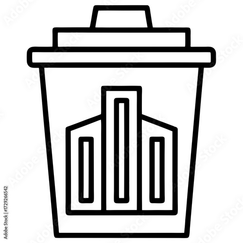 Trash Can Icon, a Line Art Vector Symbol for Delete, Garbage, and Waste