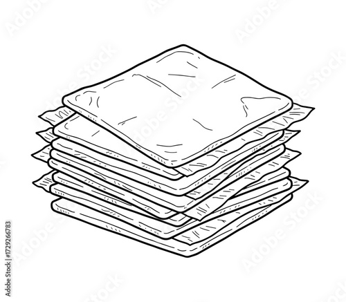 American processed sliced cheese vector illustration