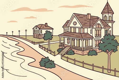 Galveston Island in Texas, Victorian houses, sandy beaches, and Gulf Coast boardwalks