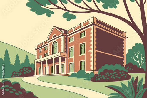 Glyndebourne Opera House in England, red-brick country opera house surrounded by gardens