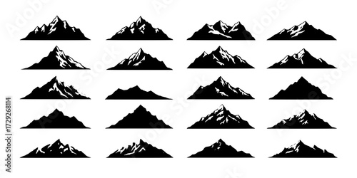 set of vector images of mountain

