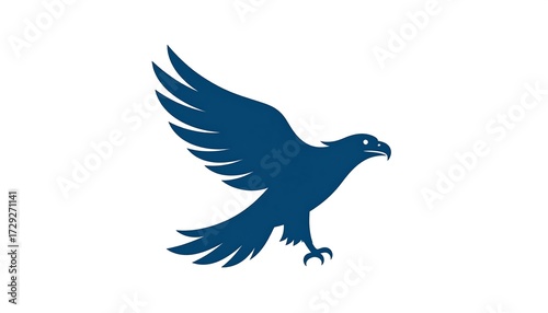 Dark blue stylized eagle in flight