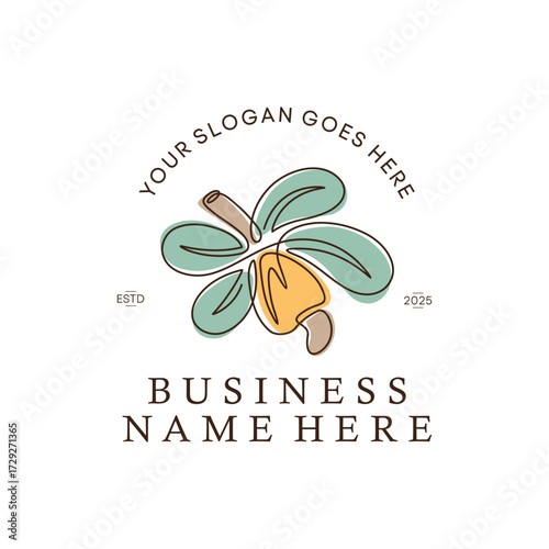 Template creative and fun cashew fruit logo emblem design sign symbol