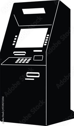 Modern atm machine cash dispenser self-service kiosk technology vector