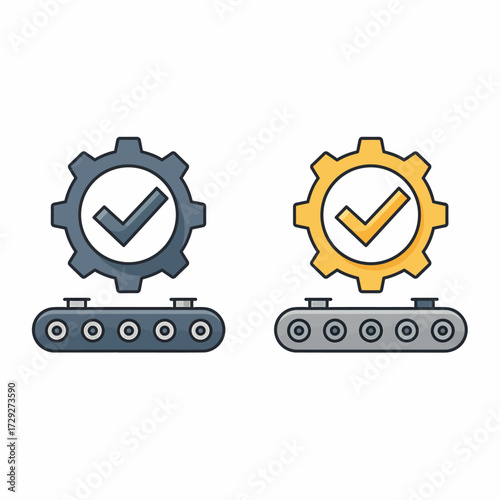 Minimal Quality Control Process Vector Icon – Refined Geometric Design for Product Inspection, Assurance, and Standard Compliance, Isolated on White