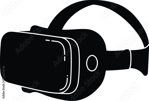 Futuristic vr headset device exploring immersive digital worlds vector