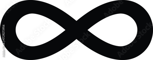 Endless loop infinity symbol simple black vector graphic vector