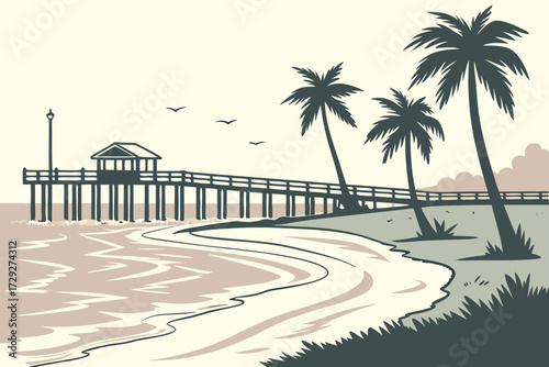 Grand Isle Beach in Louisiana, sandy shoreline with fishing piers and Gulf breezes