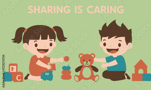 Kids good habit and behavior illustration 