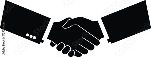 Business partnership agreement handshake symbol iconic partnership deal success vector