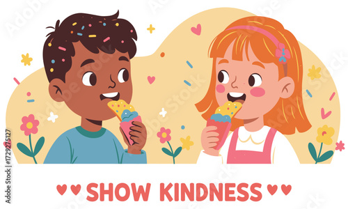Kids good habit and behavior illustration 