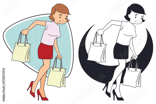 Girl with shopping bags.