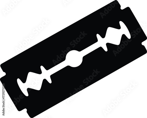 Sharp double edge razor blade for shaving grooming and barbershop vector