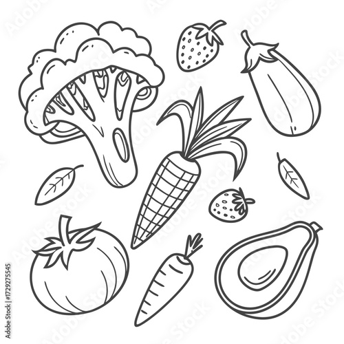 Fresh Produce Assortment broccoli strawberry