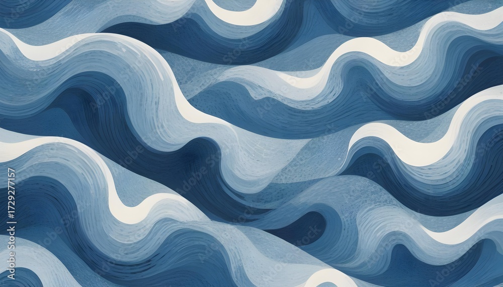 Fototapeta premium Abstract Wave Pattern in Shades of Blue