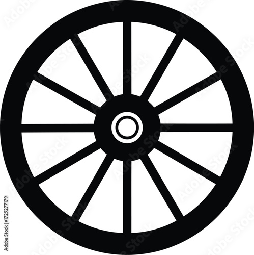 Rustic wagon wheel symbol timeless vintage design element graphic icon vector