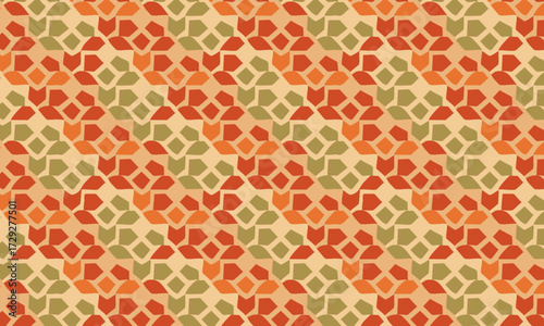 Dense Retro 70s Abstract Stylized Leaf Seamless Pattern