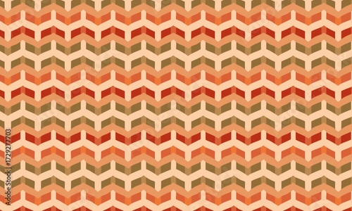 Retro 70s Geometric Chevron Zigzag Seamless Pattern