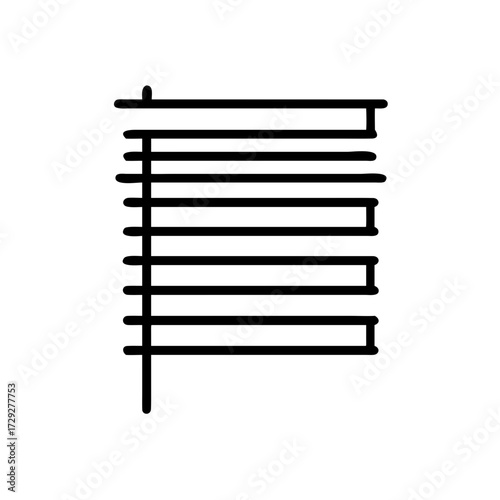 Window blinds outline icon shading system line art

