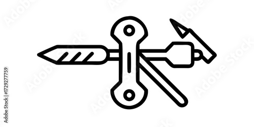 Multitool pocket knife outline icon utility line art
