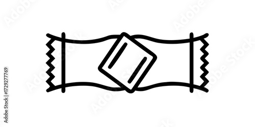 Chocolate bar wrapper outline icon snack line art
