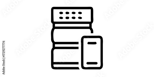 Water filter cartridge outline icon purification line art
