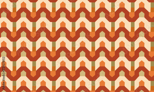 Retro 70s Woven Herringbone Seamless Pattern