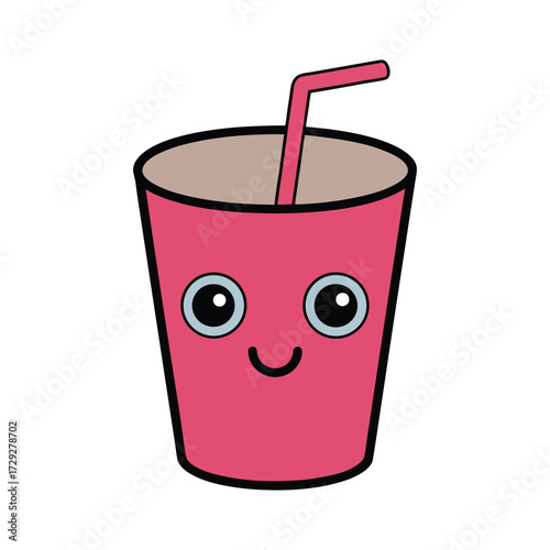vector illustration of a glass of soft drinks.