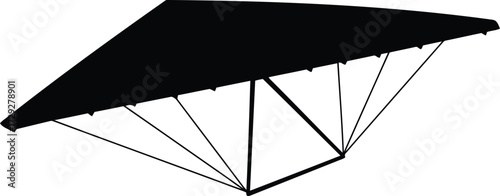 Dynamic hang glider soaring through sky adventure sport freedom vector