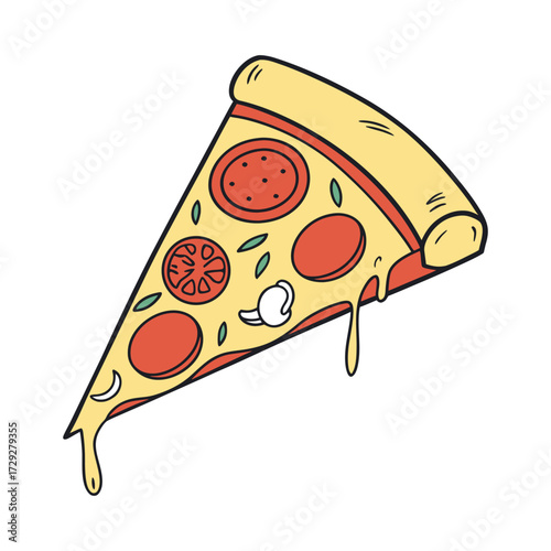Vector illustration of pizza.