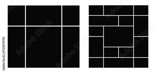 Blank photo frame, vector collage template . Set of collage for photos or images. picture album board template vector illustration . 
