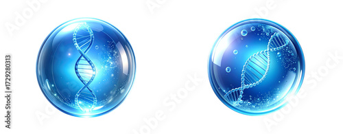  Sat of Luxury Beauty Collagen Bubble with DNA Helix – Scientific Cosmetic Concept