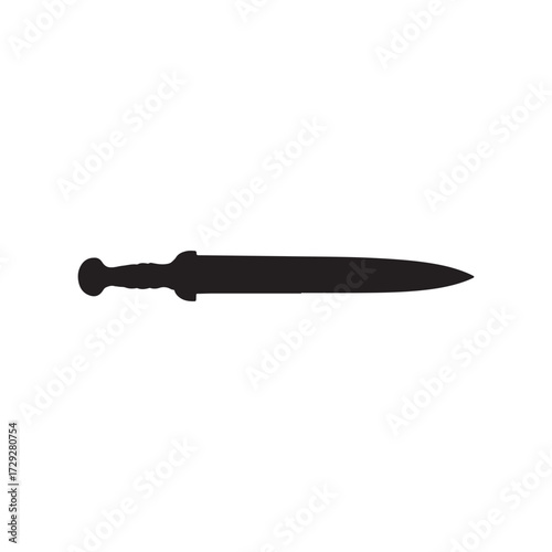 Roman sword silhouette vector illustration on white background
