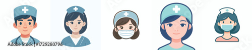 vector avatar of a nurse face