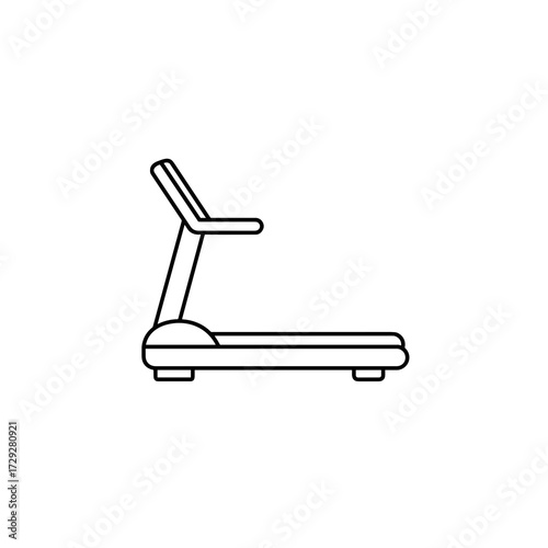 Treadmill outline icon for fitness and exercise equipment  