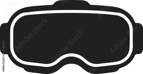 Minimal silhouette virtual reality headset icon