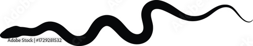 Sleek black serpent silhouette crawling winding isolated vector art vector