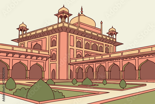 City Palace in Jaipur, India, ornate pink sandstone palace with courtyards and archways